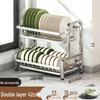 Stainless Steel Kitchen Dish Drying Rack with Bowl and Plate Storage