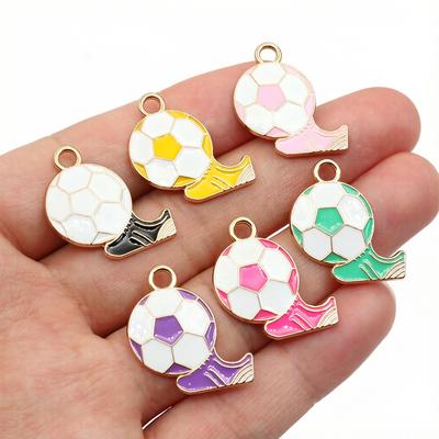10pcs 23x20mm Sport Enamel Football Soccer Boots Pendant Charms Alloy Metal DIY Jewelry Making Accessories Findings
