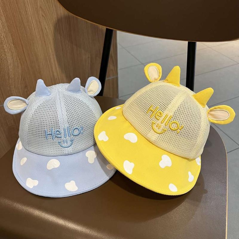 Baby Sun Hat Breathable Mesh Bucket Hat Cute Dinosaur Ear Anti Uv Summer Cap For Toddler Boys Girls Outdoor