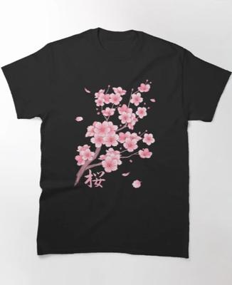 T-shirt Classica Fiori di Ciliegio Sakura che Cadono