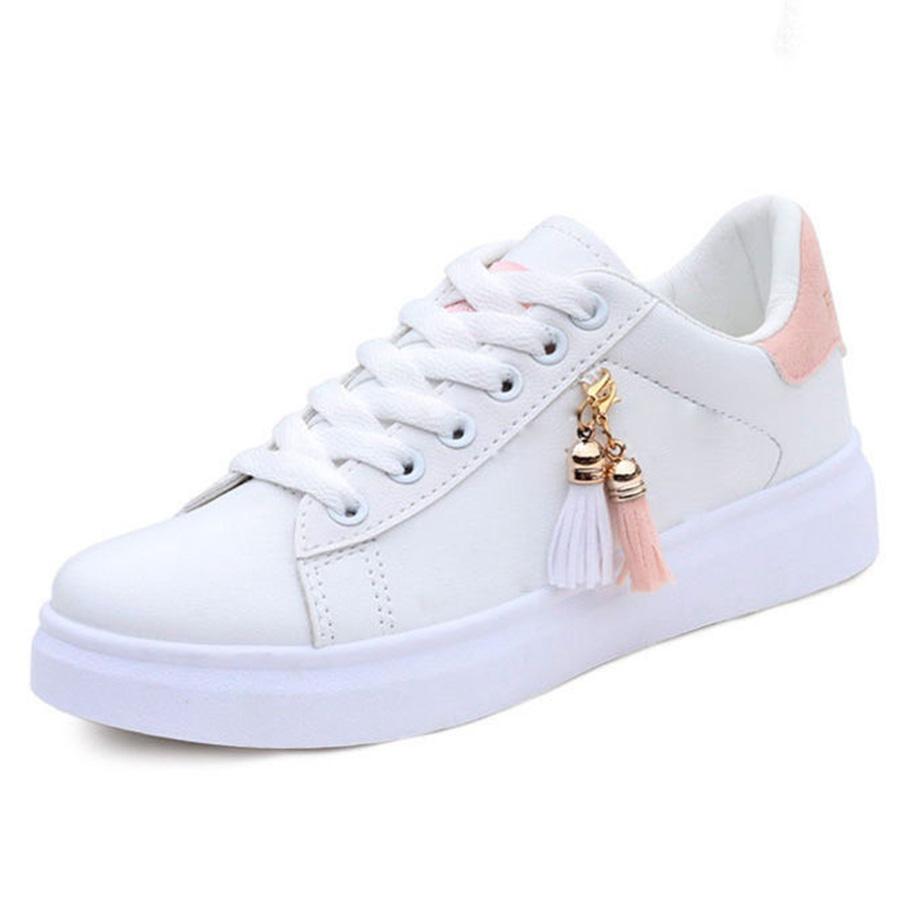 Zapatos de Plataforma Slip On para Mujer, Cientos de Cordones Más Altos Zapatos de Caña Baja, Zapatos Blancos para Caminar al Aire Libre Talla Grande