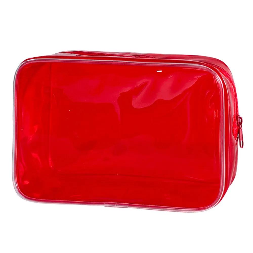 New PVC Wash Bag Transparent Waterproof Cosmetic Bag Large Capacity Handheld Makeup Storage Bag Women