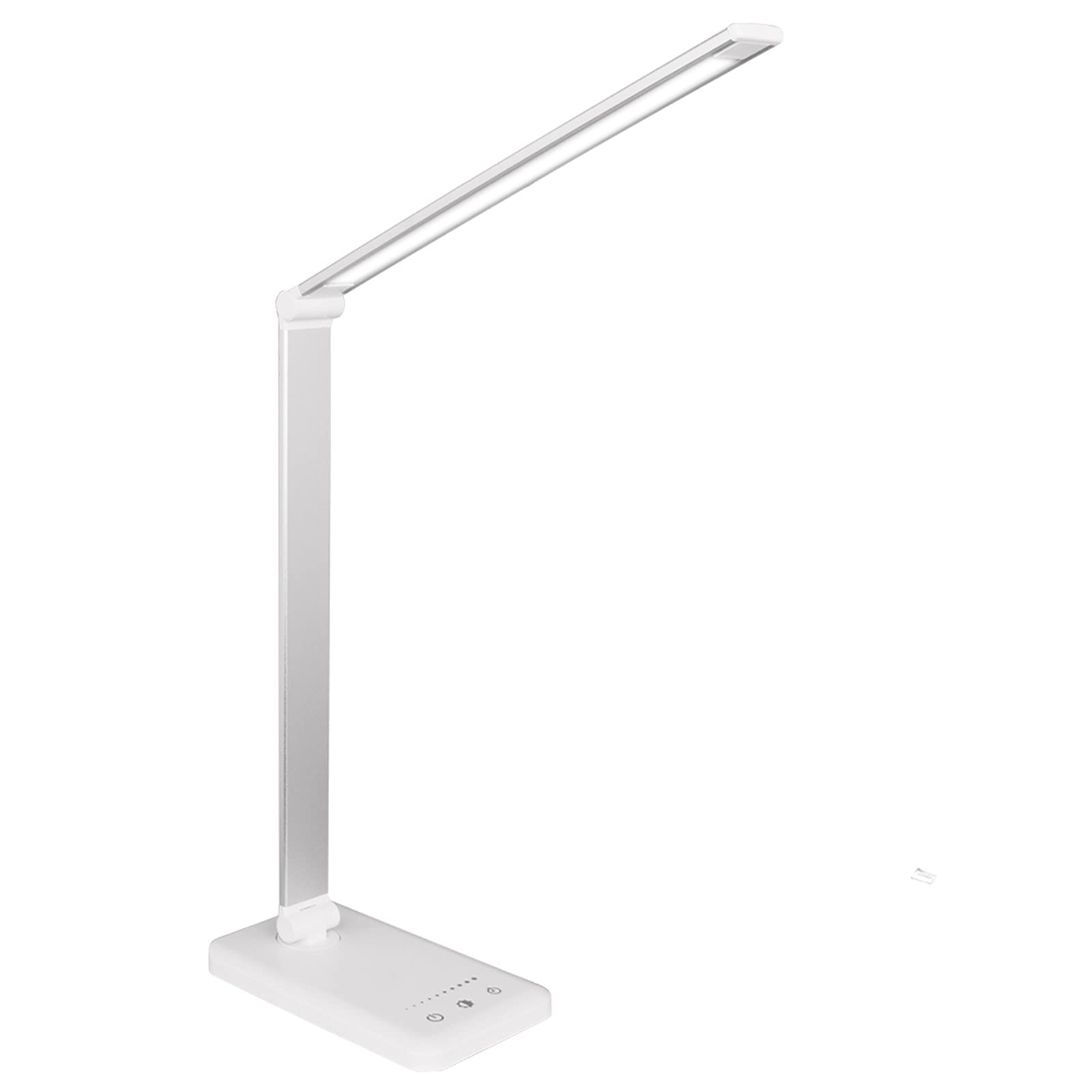 

Rakuminyou Desk Lamp, Multi-Angle Adjustable, Touch Sensor, 5-Level Dimming, 5-Level Color Temperature Adjustment, 500 Lumens (Silver)