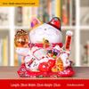 Ceramic Waving Fortune Cat Figurine for Home or Shop Decor