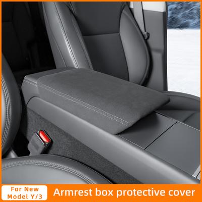 For Tesla Model Y Juniper Model 3 Highland Leather Armrest Box Protective ABS Cover 2025 2026 Arm Rest Lid Interior Accessories