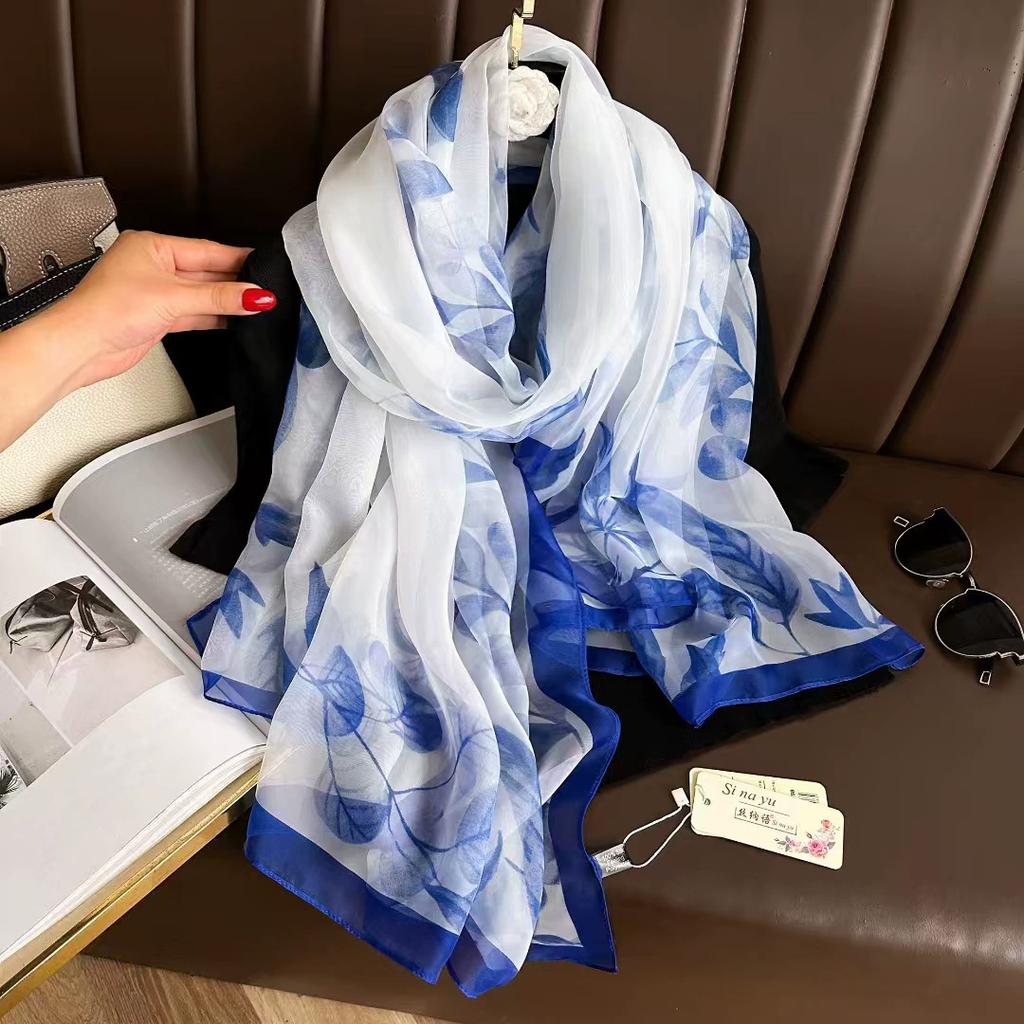 Silk Scarf Fashion Design Neck  Foulard Female Headbanda Luxury Hijab Women Warm Pashmina Scarves Echarpe Shawl Large Wrap