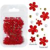 3D Flower Nail Art Decor Charms Set Glitter Rhinestones Mixed Colors Assorted Sizes for DIY Nail Art Party Makeup Use
