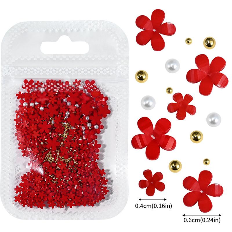 3D Flower Nail Art Decor Charms Set Glitter Rhinestones Mixed Colors Assorted Sizes for DIY Nail Art Party Makeup Use
