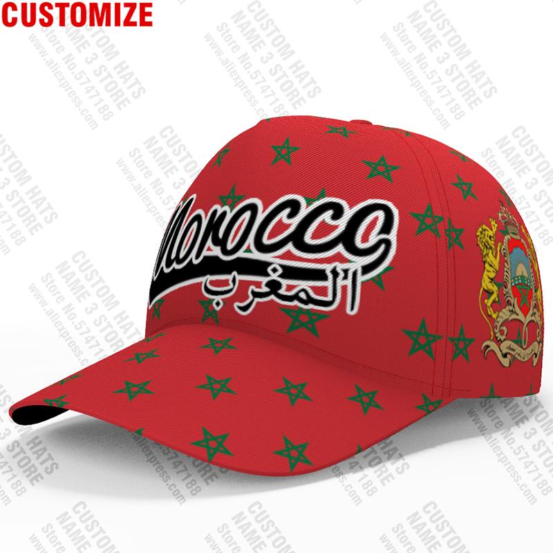 Morocco Youth Diy Free Custom Made Name Number Photo Mar Casual Hat Nation Flag Ma Kingdom Arabic Arab Country Baseball Cap