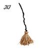 Broom Halloween Witch with Green LED Light, Glowing Cosplay Wizard Illuminated Performance Prop Broomstick, Costume for Themed Parties, Indoor Outdoor