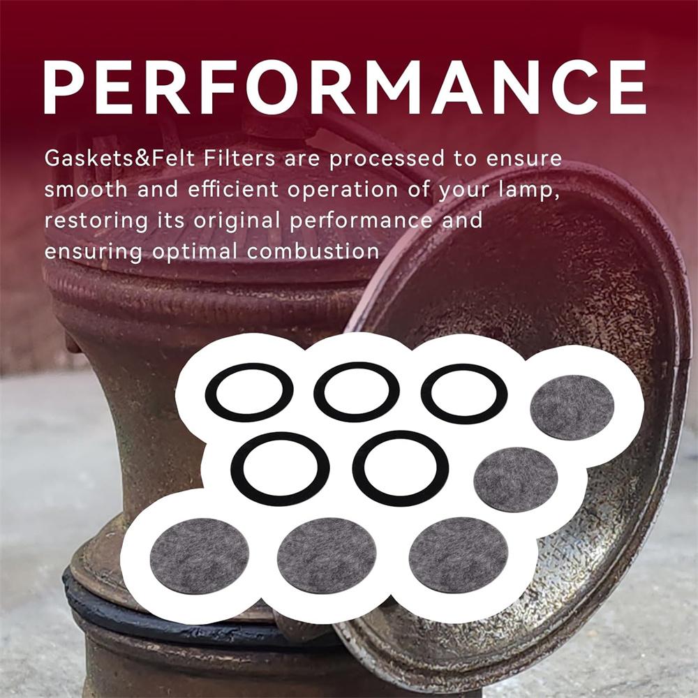 5 Gaskets & 5 Felt Filters For Carbide Cap Lamp Repair Rebuild Kit For Miners