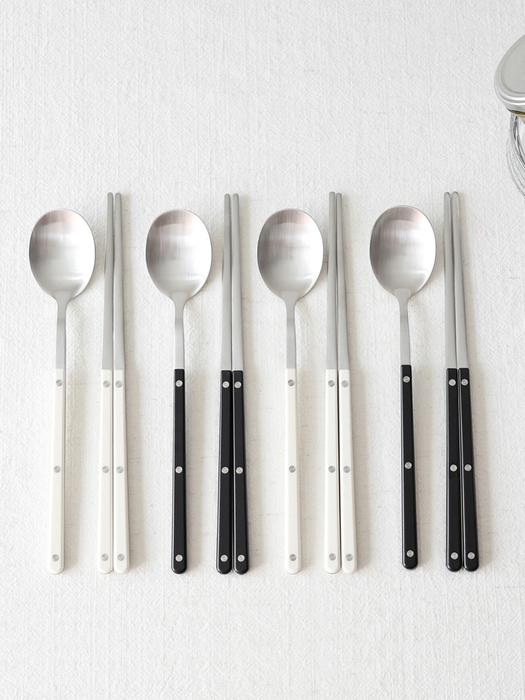 

kamomekitchen [1+1] 2-person set Kamome Kitchen Heybe cutlery set 2 spoons 2 chopsticks black
