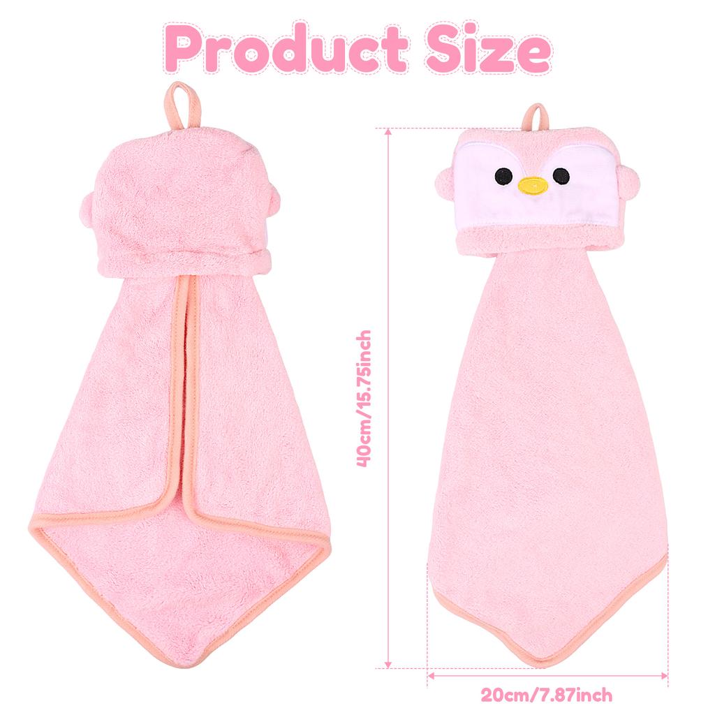 Coral Fleece Hand Towel Cute Cartoon Animal Fingertip Towel Hanging Towel For Household Kitchen Bathroom Wiping Hands
