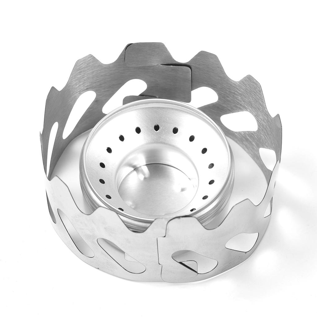 Mini Backpacking Stove 40ml Aluminum Alcohol Burner with Small Stainless Steel Windshield Portable Camp Stove for Camping Hiking