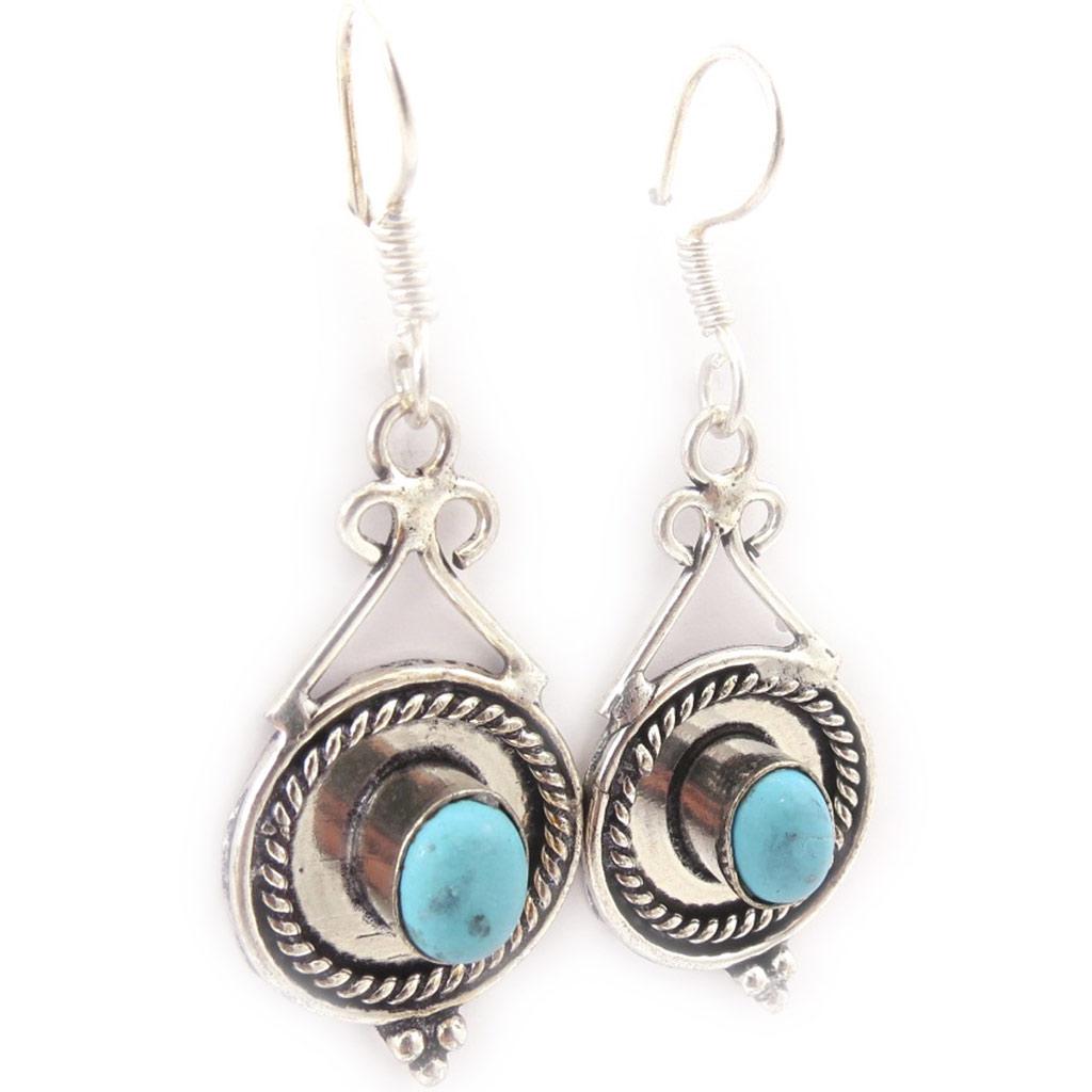 Les Trésors De Lily [J7175] - Turquoise 'Kilimanjaro' Designer Earrings