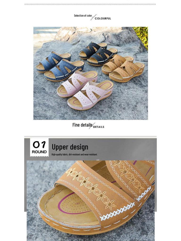 Sommer Europäischer & Amerikanischer Stil Übergröße Zehenfrei Dicksohlige Damen Sandalen