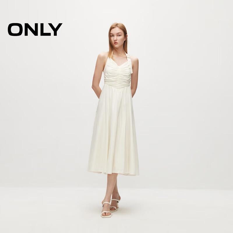 ONLY Women's V-Neck Halter A-Line Midi Dress