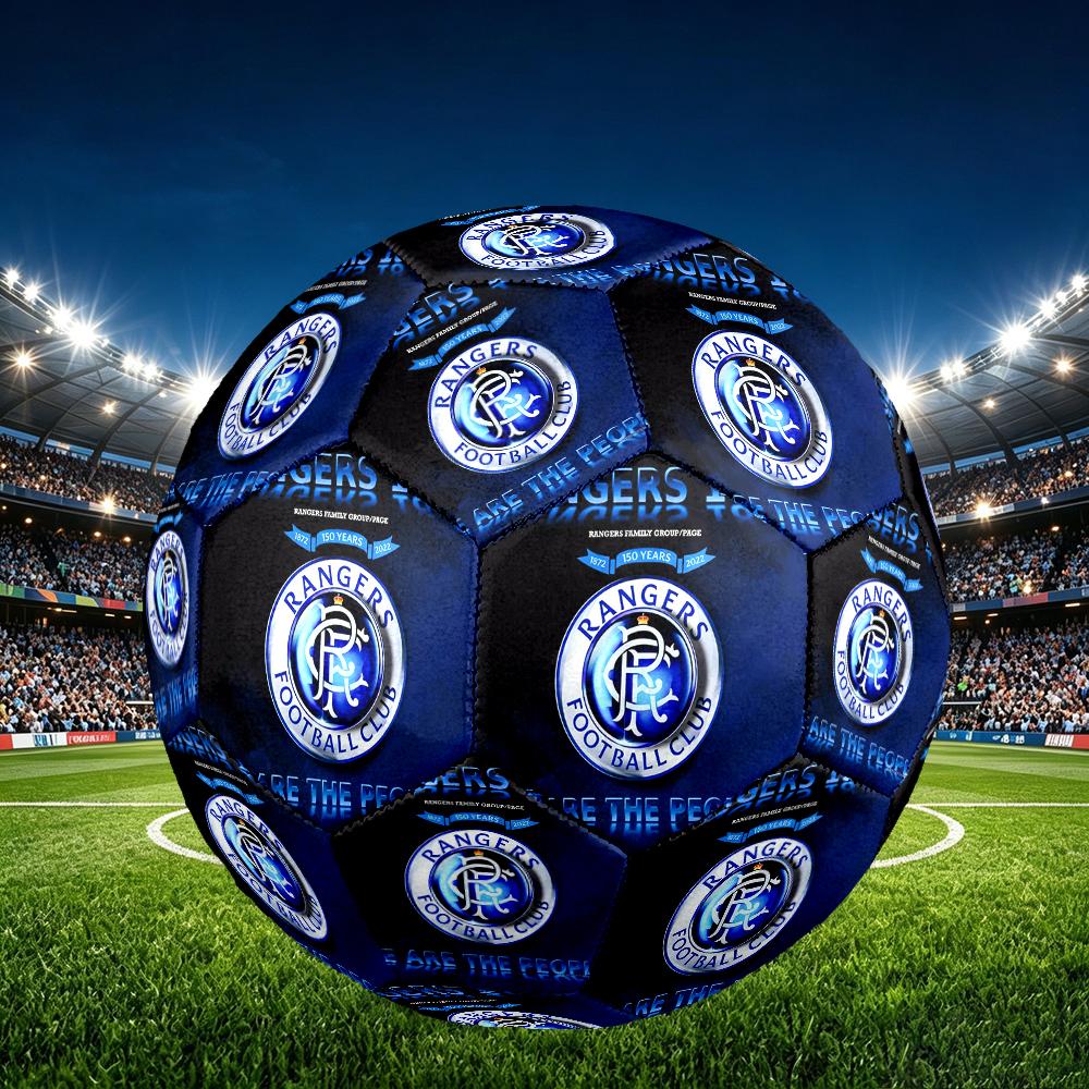1pz Rangers FC Pattern Taglia 5 Pallone da Calcio, Pallone da Calcio Resistente per Allenamento Quotidiano, Partite, Sport all'Aperto, Regalo Ideale per la Famiglia