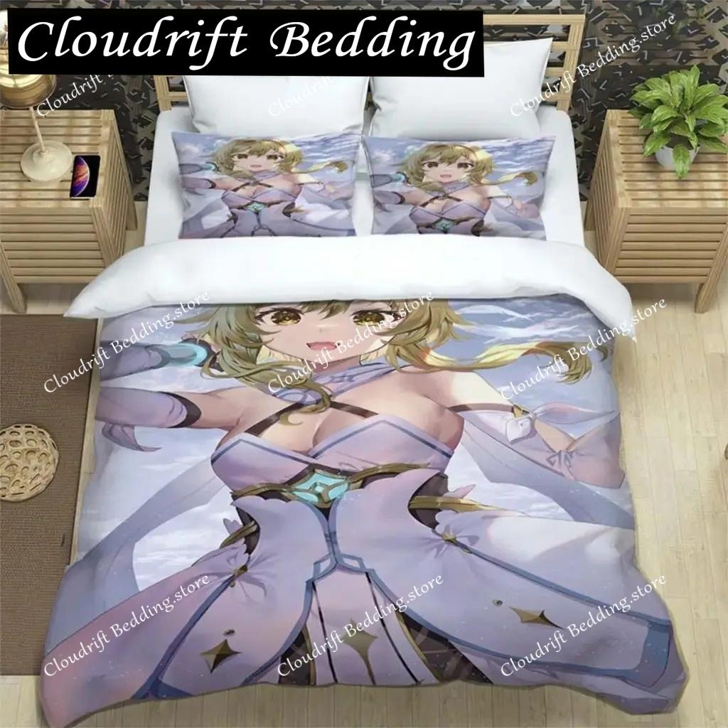 Genshin Impact Digital Printed Polyester Bedding Set For Boys And Girls Three Piece Comfortable Soft Couple Gift Bedding Sets