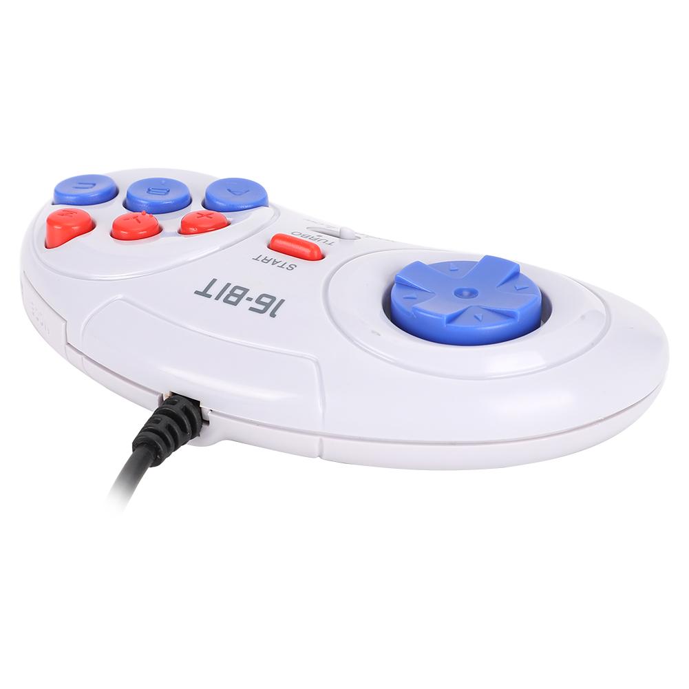 16Bit 9 Pin Mini Handheld Game Console Ergonomic Gaming Controller White for Sega
