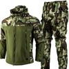 Winter Outdoor Men's Training Suit Tactical Camouflage Assault Plush Waterproof Adventure Skiing Jacket Travel Clothing Workwear