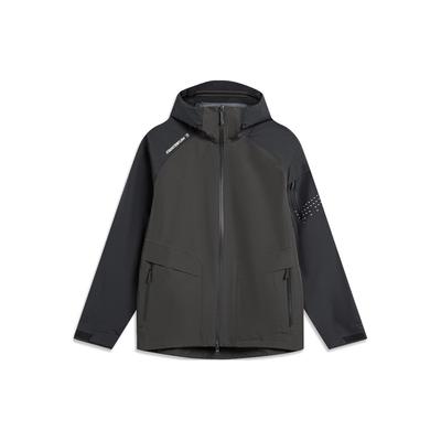 Li Ning CF Su Wan Long Jia Odblaskowa Oddychająca Wodoodporna Kurtka Outdoorowa Męska Kurtka Czarna ACFU003-3