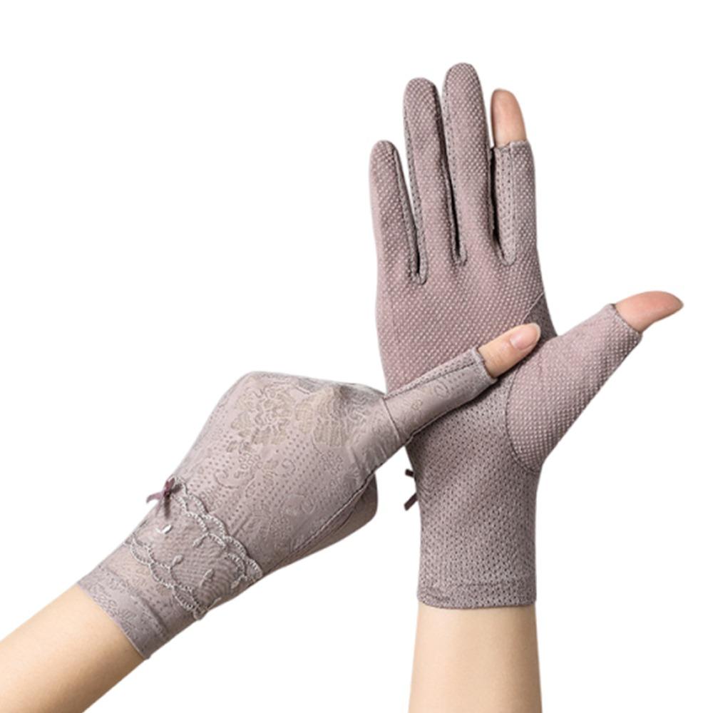 Fashion Summer Sunscreen Gloves Breathable UV Protection Anti-UV Mittens Thin Anti-slip Cycling Driving Gloves Running