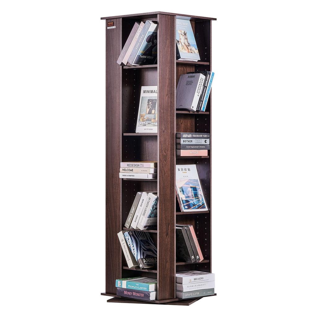Spinning Media Tower 4-Sided Revolving Media Tower 1040 CDs Espresso