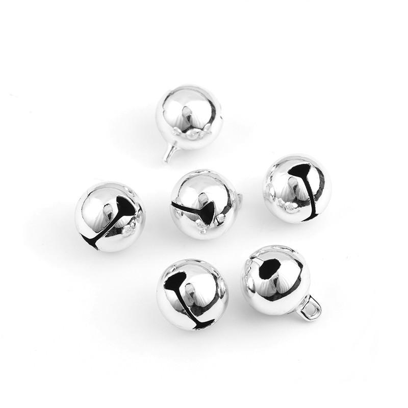 

20-50pcs Christmas Jingle Bells Metal Little Bells Decoration Colorful/Mix Color Party DIY Beads Christmas jewelry accessories 14mmX20PCS серебряный