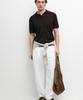 Masimodutti 100% Cotton Ribbed Knit Polo Shirt
