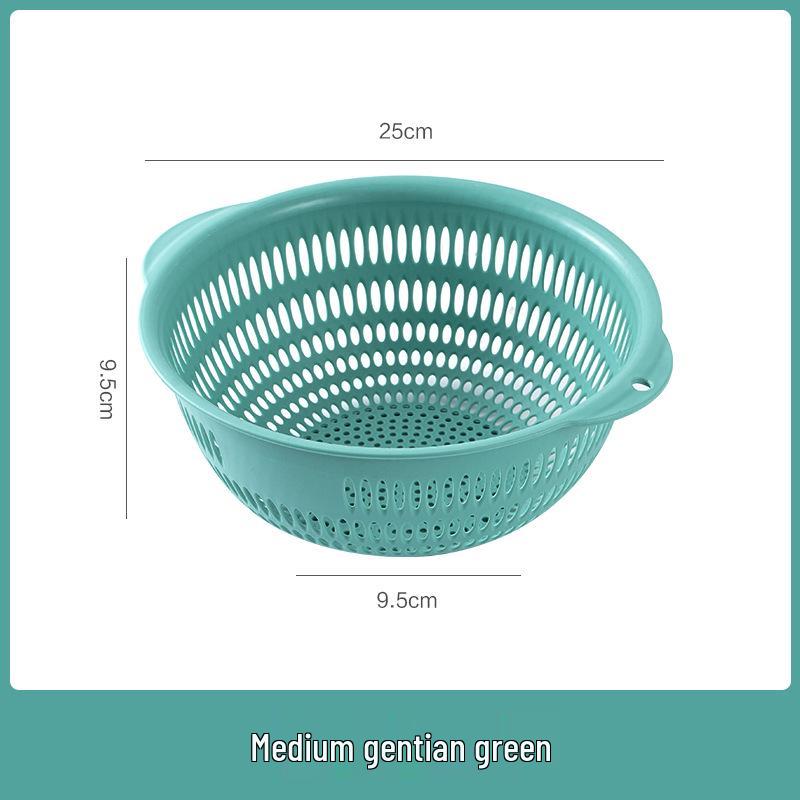 Three-Piece Kitchen Set: Vegetable Washing Basket, Drain Basket, and Fruit Plate