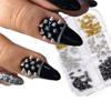 6 Pieces Bold Metal Nail Accessories Studs Unique Stud Kit Strong Waterproof Decorations For Creative Manicure Designs