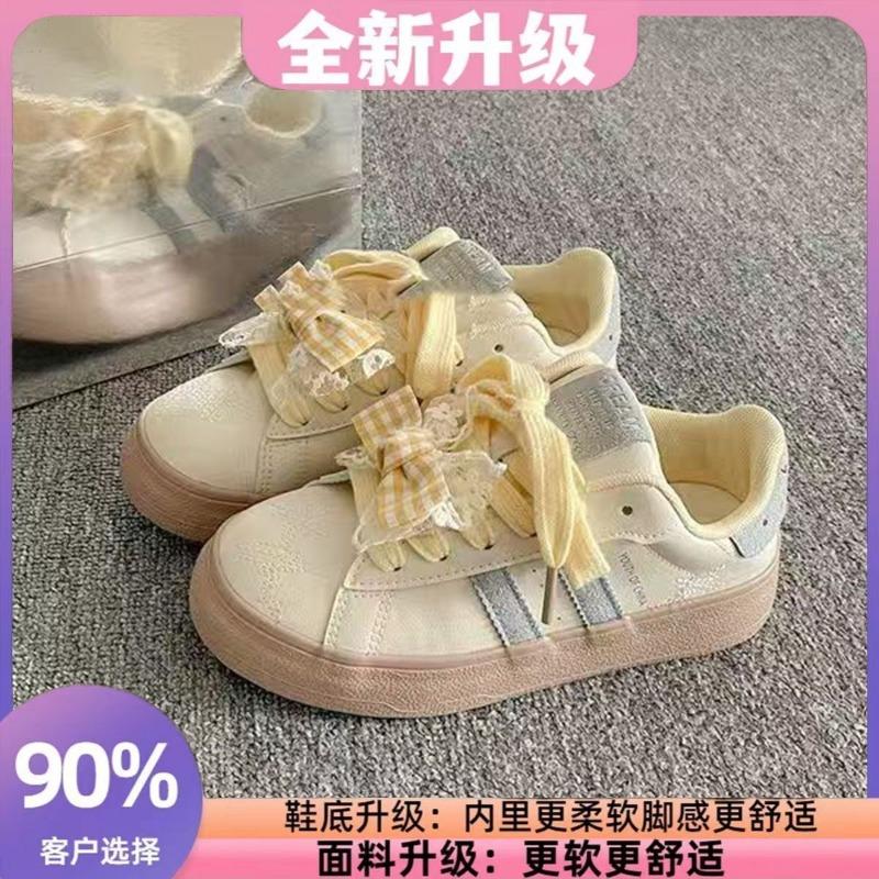 Guochao Nische Schleife Graffiti Druck kleine weiße Schuhe Damen Frühling neu vielseitige lässige Board Schuhe