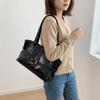 Korean Style Underarm Bag PU Leather Bowling Bag Fashion Retro Shoulder Bag  Women