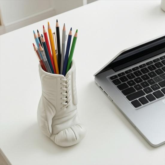 3D-gedruckter Boxhandschuh-Stiftehalter, Mattes Schreibtisch-Organisationssystem mit stabiler Basis, Hohlfach mit großer Kapazität für Stifte, Schreibwaren, Kreative Sport-Dekoration, Geschenk