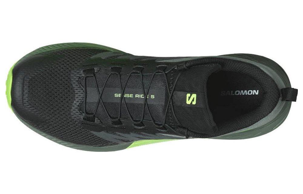 Men's Sneakers SALOMON Sense Ride 5 Trail Running Shoes Unisex Black Green