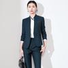 Women's Black Suit Set for Professional Reception & Hotel Work, Spring to Winter Attire.