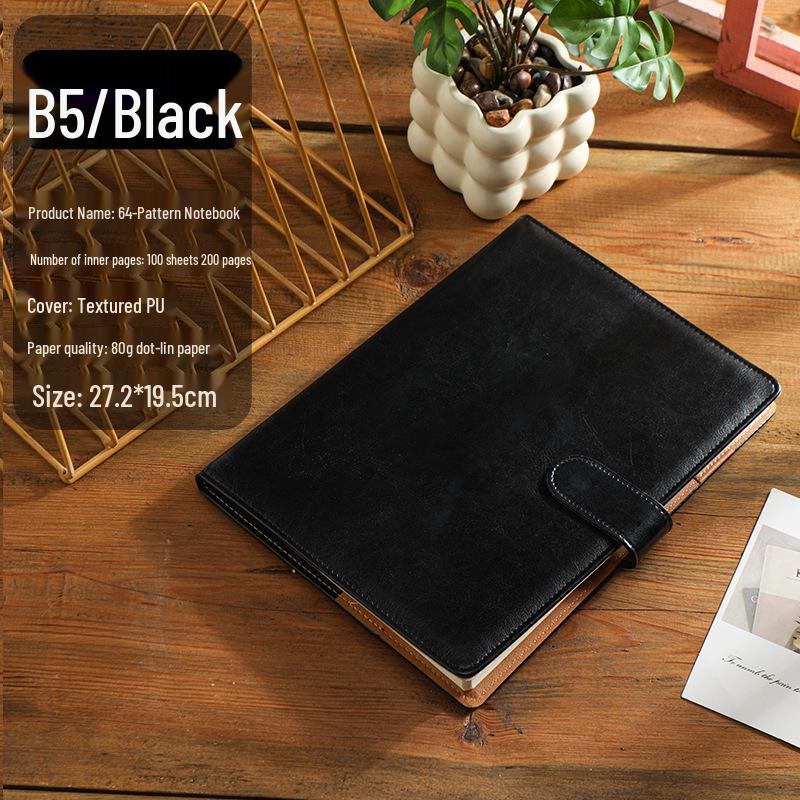 Premium Leather Business Notebook - Customizable Logo, Thickened Cover, Loose-leaf Design, Ideal for Meetings or Creative Journaling