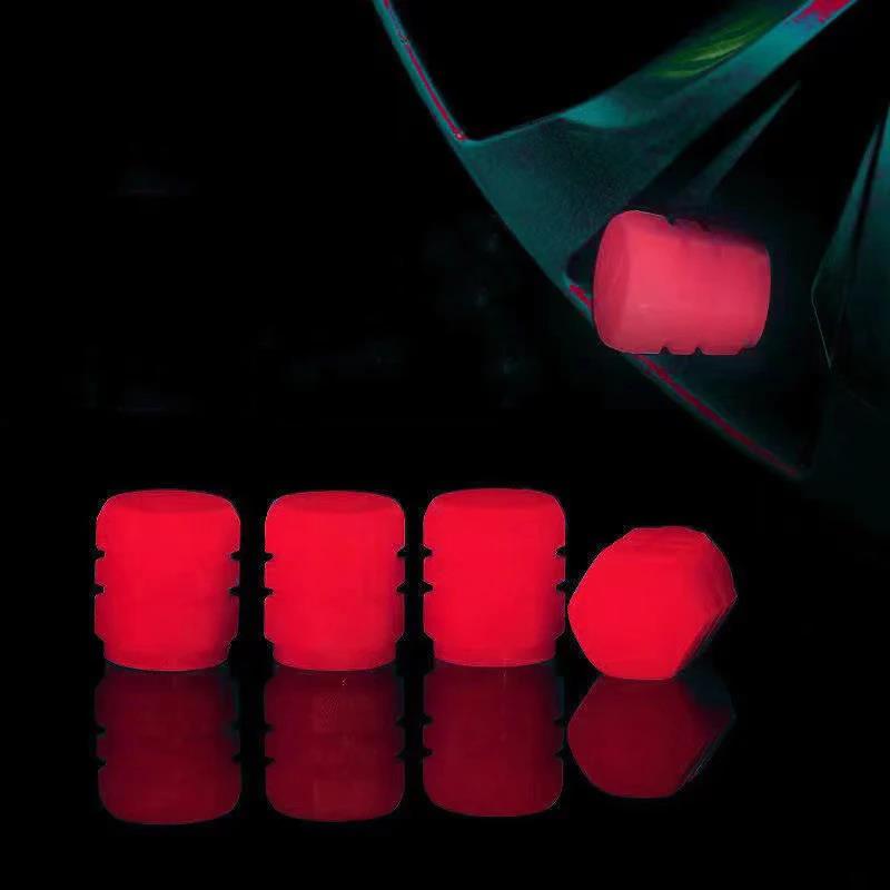 Luminous Valve Caps Fluorescent Night Car Tire Valve Caps Motorcycle Bike Glowing Decor Wheel Nozzles Tyre Cap Car Accessories Stem Caps1
