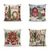 Home Decoration: Christmas Scene Decoration Digital Print, Pattern Cushion Cover, Suitable For Sofa, Bedroom, Car, Pillow Cover