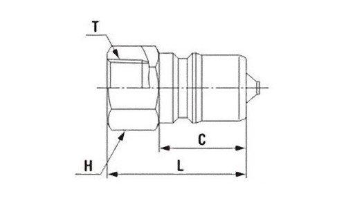 Nitto Kohki Mitteldruck-SP-Kupplung Typ A, Stecker, Außengewinde, Messing (Zur Montage) R3/8 3P-A-FKM-MESSING