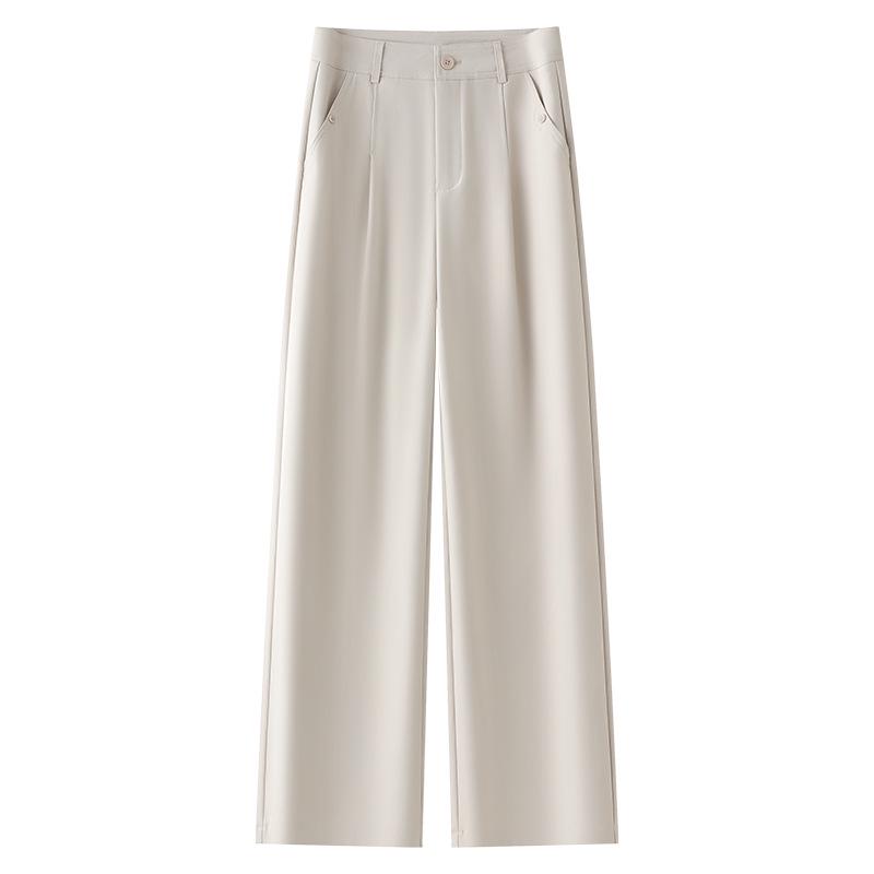Apricot Women's Wide-Leg High-Waist Pants - Spring 2025 Slimming Straight-Leg Versatile Style