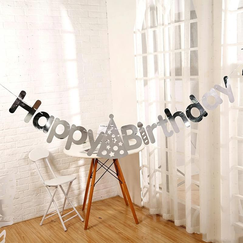 Complete Happy Birthday Decor Kit Colorful Letter Banner Hat Garland for Baby Shower Birthday Party Decorations