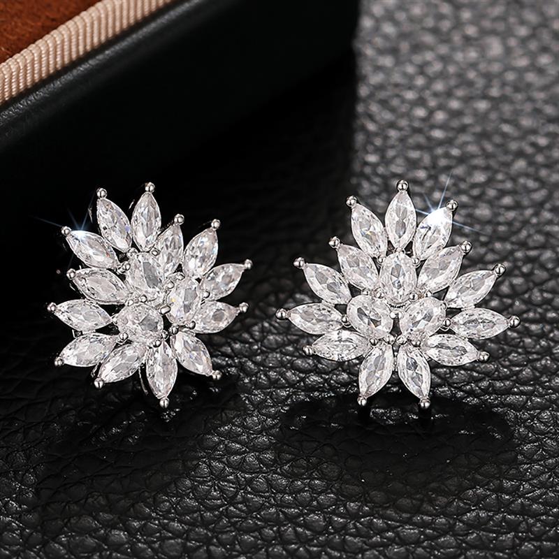 Xiaomi Huitan Sparkling Women Stud Earrings Full Shiny Cubic Zirconia Fashion Wedding Engagement Accessories Elegant Jewelry Lady Gift