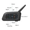 Cuffie per casco moto V6 Plus Interfono wireless Bluetooth5.0 Walkie-Talkie Musica vivavoce Comunicatore interfono 1500M per 6 ciclisti Doppio microfono
