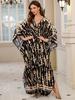 2025 European & American Cotton Print Beach Dress: Women's Loose Long Robe Cover-up with Sun Protection