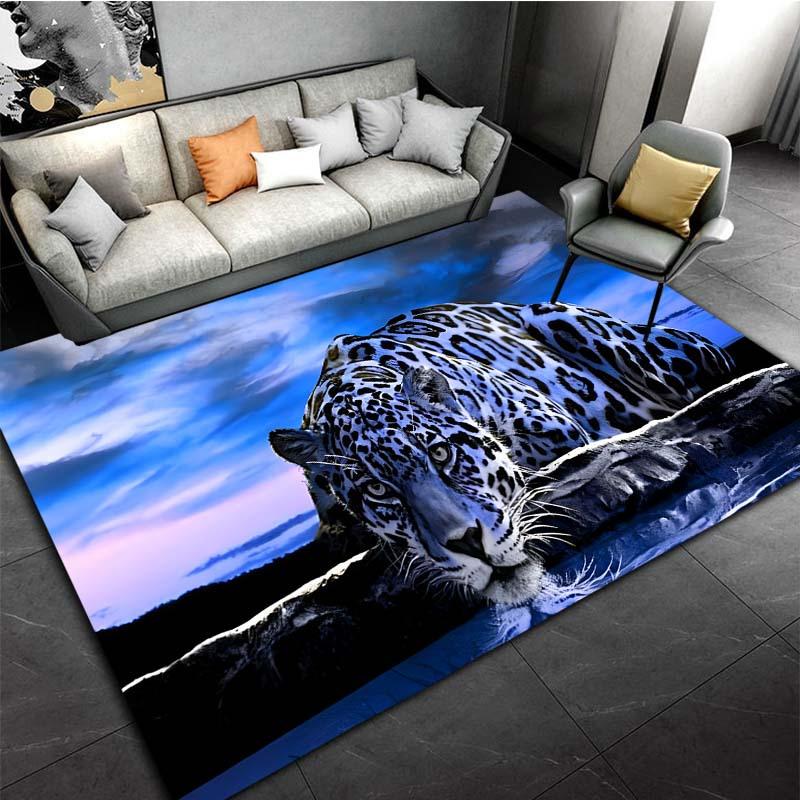 

1pc, Animal Leopard Blue Carpet, Door Floor Mat Doormat, Non-slip Floor Mat, Living Room Decor Rug, 3 Sizes, Home Decor, Room Decor 80cm x 120cm