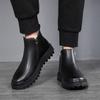 Fashion British Style Men's Fashion Chelsea Boots Black Stylish Platform Shoes Cowboy Autumn Winter Boot Original Leather Ankle Botas