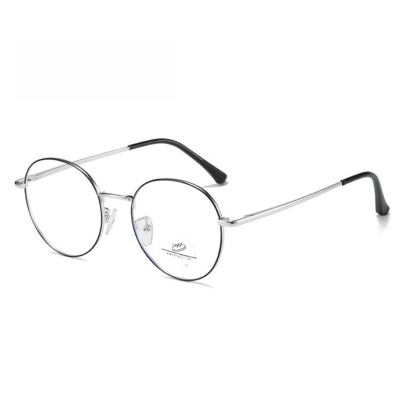 Modern Round Frame Metal Glasses With Blue Light Blocking For General Wear