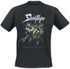 Savatage Power of The Night Tee Heavy Metal TShirt with Mechanical Fist Shattered Glass Print Band Fan Merch
